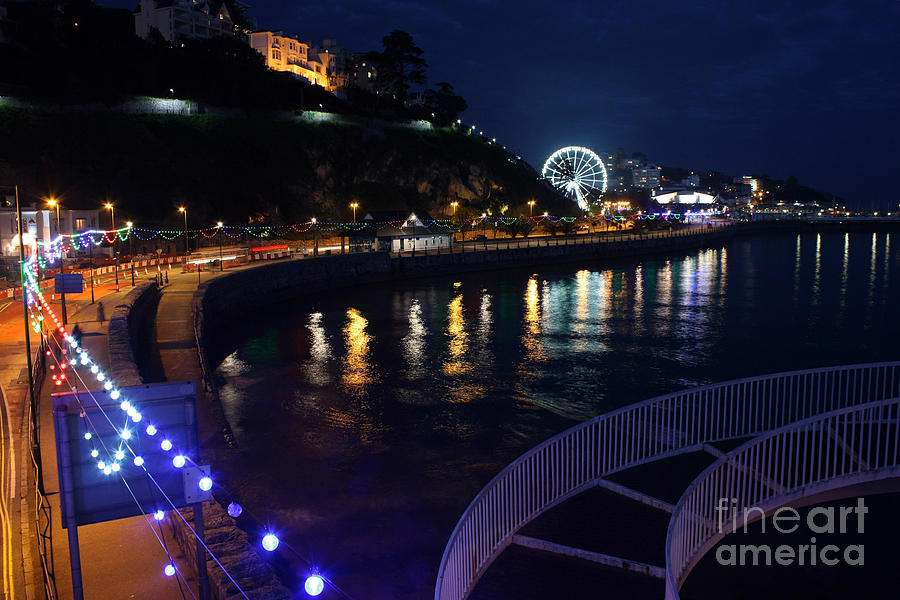 Torquay The Strand at Night Photograph by Terri Waters