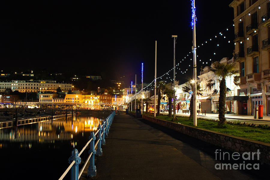 Torquay Victoria Parade at Night Photograph by Terri Waters