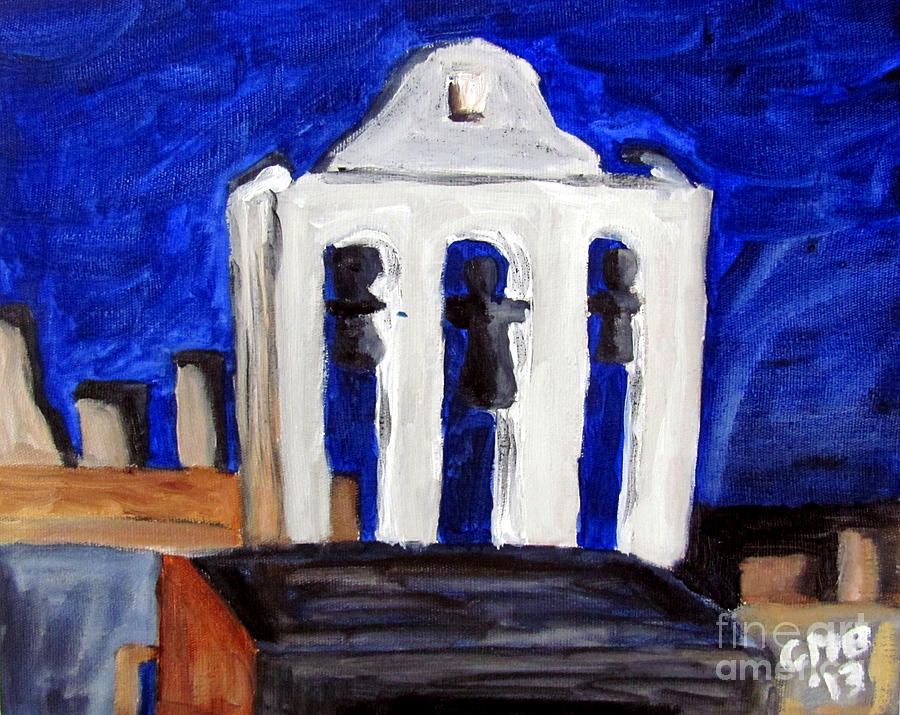 Landscape Painting - Torre de Iglesia de San Andres by Greg Mason Burns