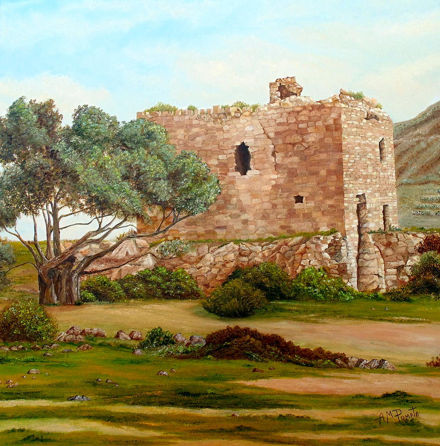 Castle Painting - Torre de los Alumbres by Angeles M Pomata