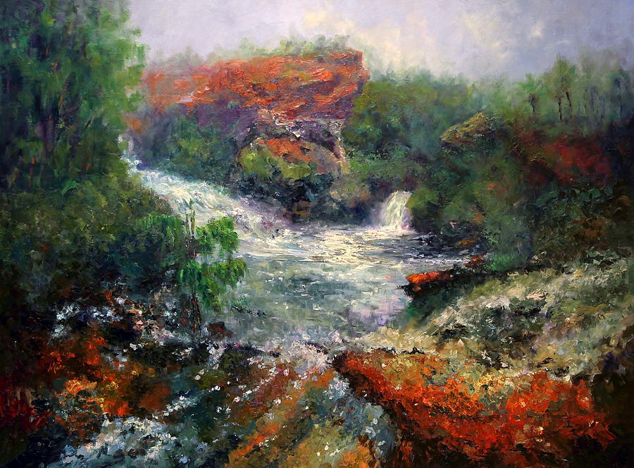 Impressionism Painting - Torrents of Springbrook by Marie Green