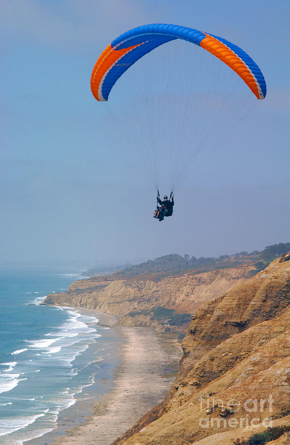 Beach Photograph - Torrey Pines Paragliders by Anna Lisa Yoder