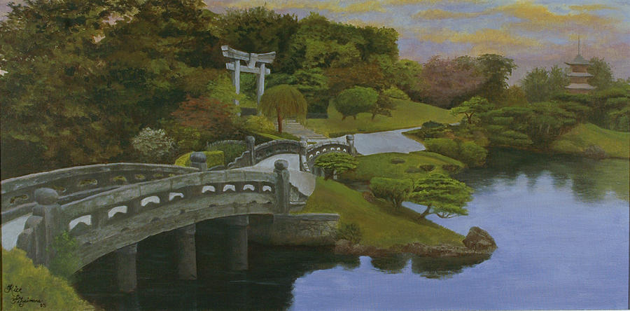 Torii Gate - Shinto Shrine Painting by Rick Fitzsimons