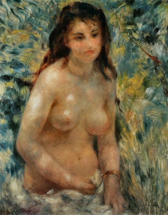 Torse effet de soleil Painting by Pierre-Auguste Renoir
