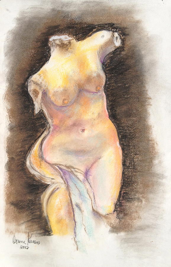 Nude Drawing - Torso  Fantasy  by Donna Kerness