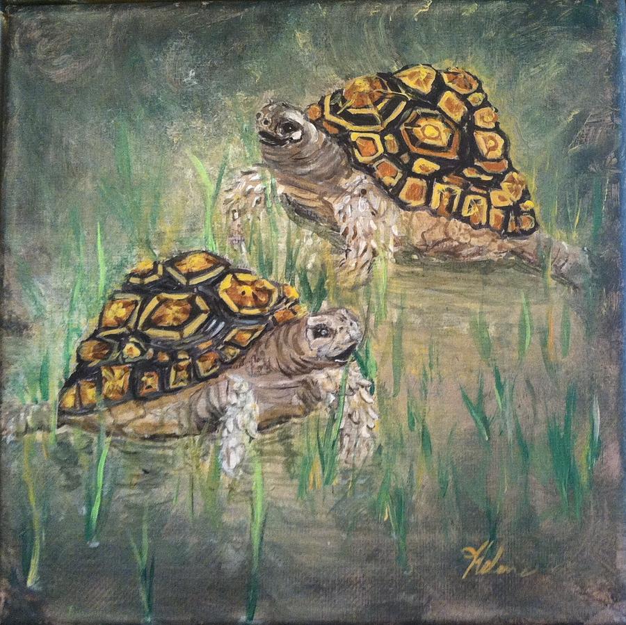 Tortoise Babies Painting by Helene Thomason - Fine Art America