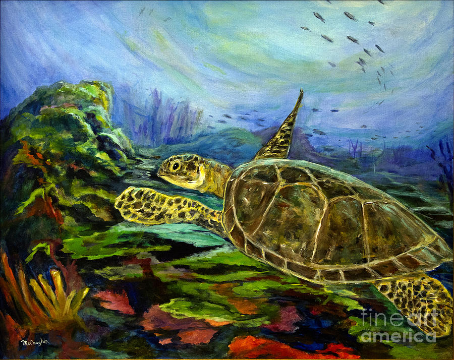 Tortuga De Mar Painting By Mike Mccaughin - Fine Art America