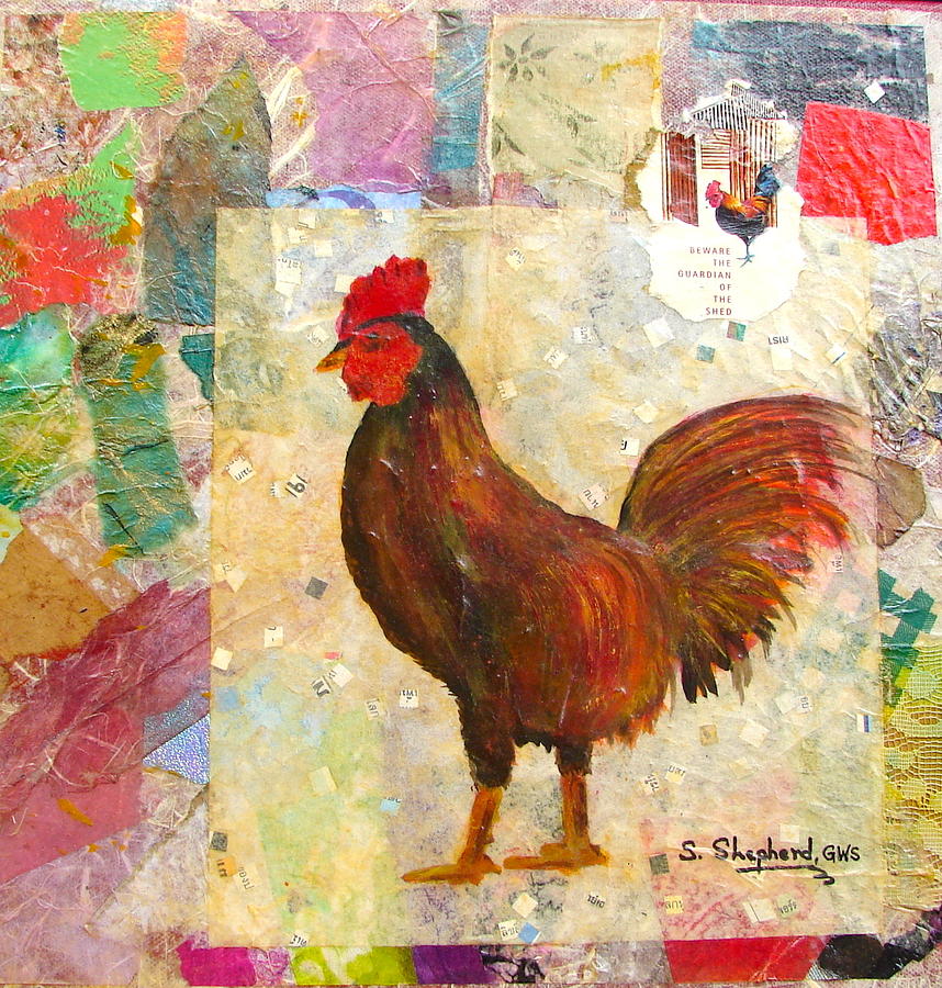 Rooster Mixed Media - Tortuga Rooster by Shirley Shepherd