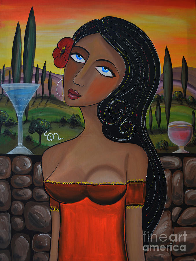 Landscape Painting - Toscana by Maria Sopoglidou Landscape Painting - Toscana by Maria Sopoglidou