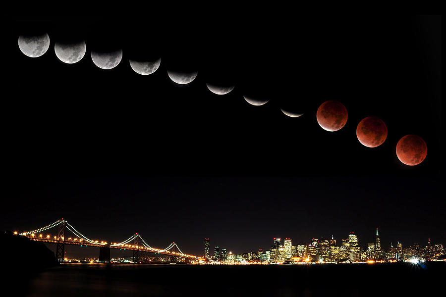 Total Eclipse of the Moon Photograph by Joel Thai