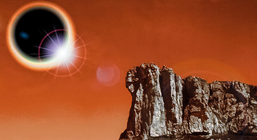 Total Eclipse on Mars Digital Art by Jim DeLillo