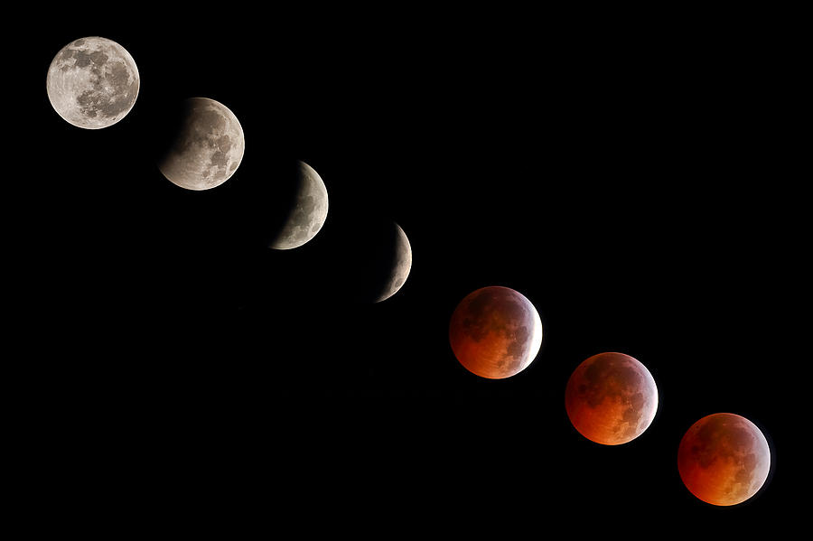 Total Lunar Eclipse Progression Photograph by Dancasan Photography ...