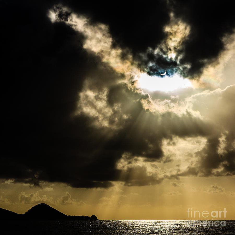 Nature Photograph - Total Solar Eclipse Breakthrough by Silken Photography