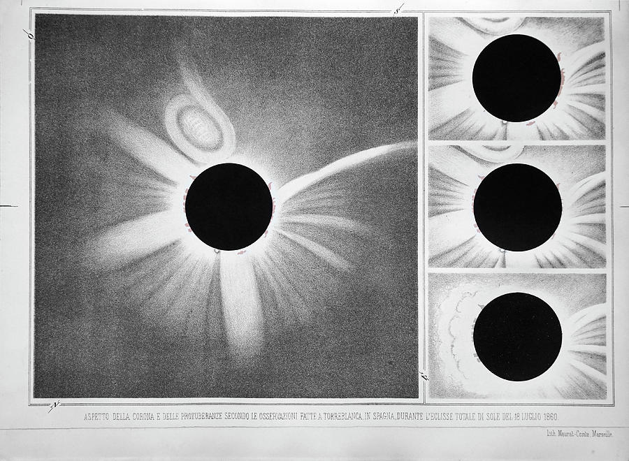 Total Solar Eclipse Of 18 July 1860 Photograph by Royal Astronomical Society