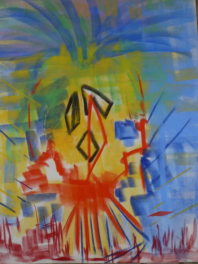 Abstract Painting - Totem by Phoenix Simpson Abstract Painting - Totem by Phoenix Simpson