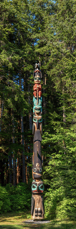 Totem Pole In Forest, Sitka, Southeast Photograph by Panoramic Images ...