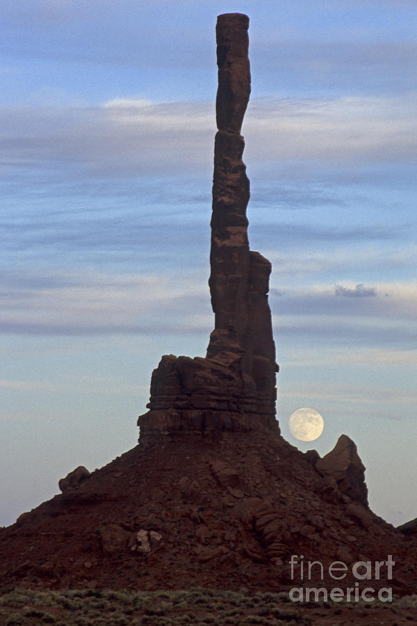Totem Pole  Moonrise Photograph by Fred Stearns