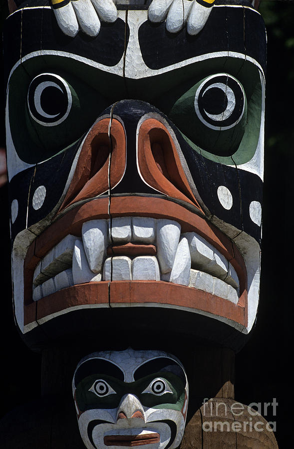 Totem pole park in Stanley Park on a Vancouver British Columbia  Photograph by Jim Corwin