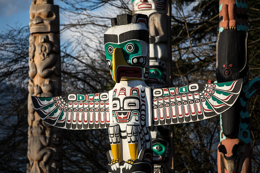 Totem Poles Vancouver Photograph by Pierre Leclerc Photography