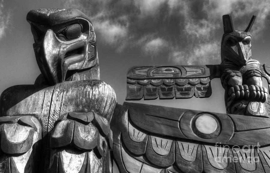 Black And White Photograph - Totems 2 by Bob Christopher