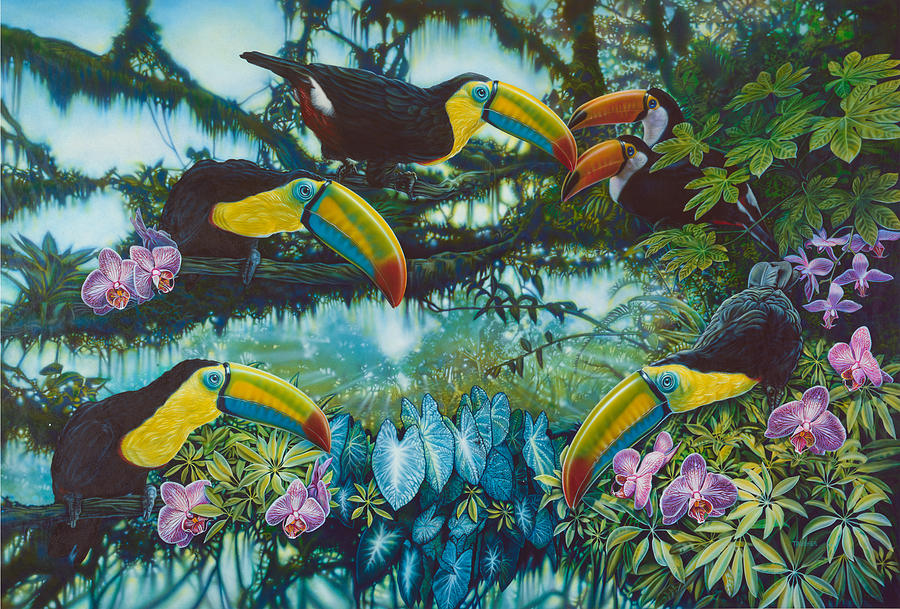 Toucan Jungle Painting by JQ Licensing