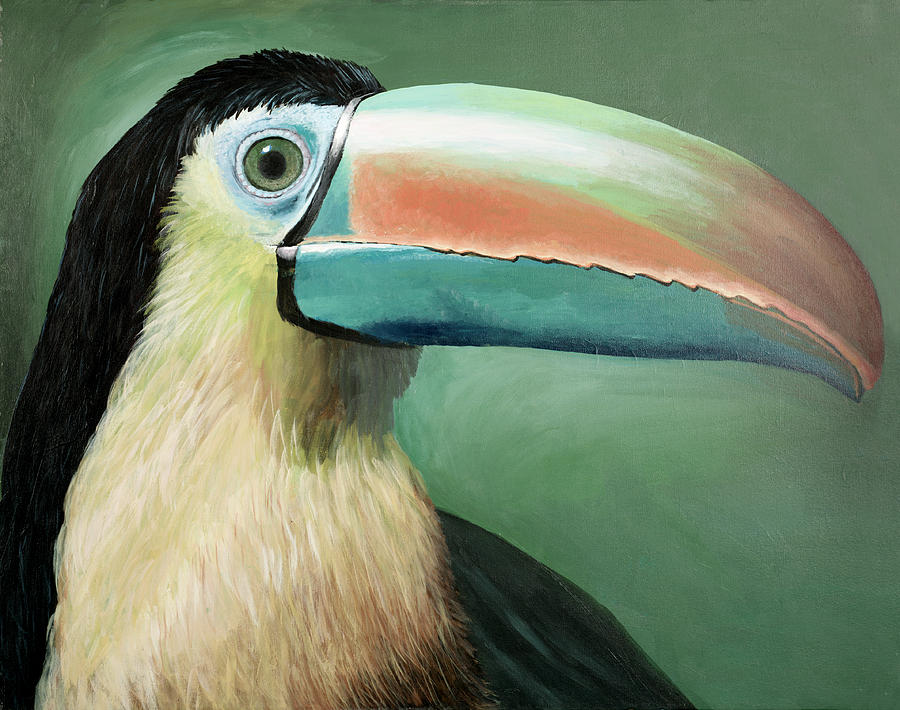 Wildlife Painting - Toucan Portrait by Peter Bonk Wildlife Painting - Toucan Portrait by Peter Bonk