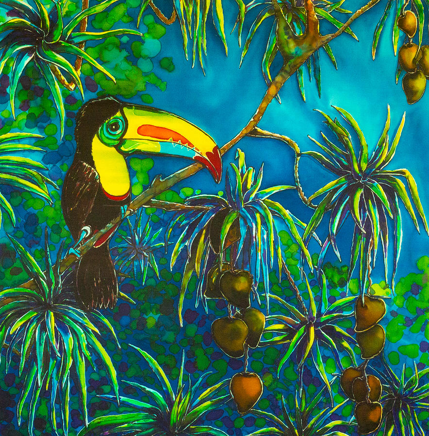 Toucan Tango for Mango Take 2 Painting by Kelly Smith