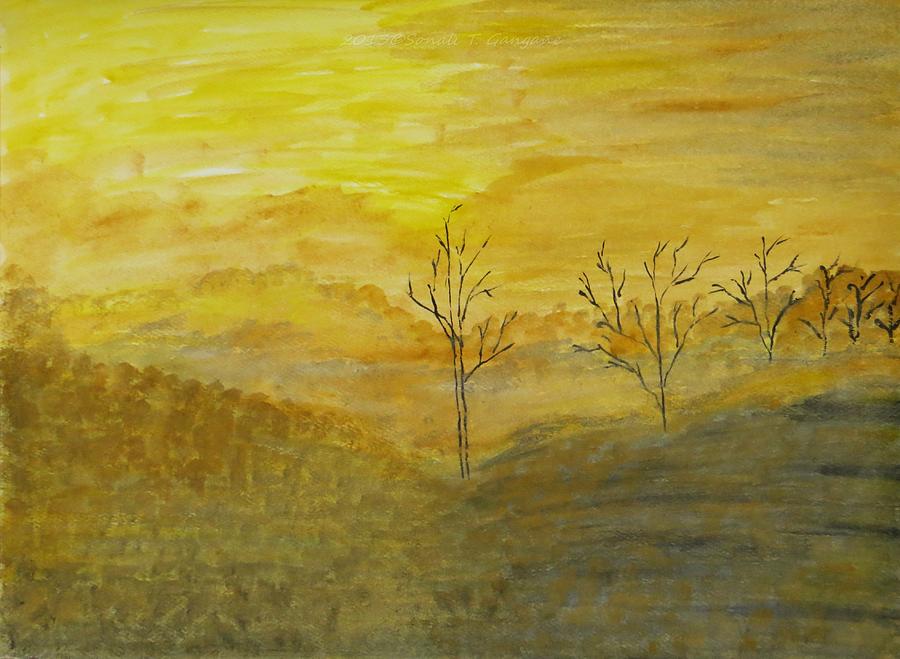 Beautiful Morning Painting - Touch of Gold by Sonali Gangane