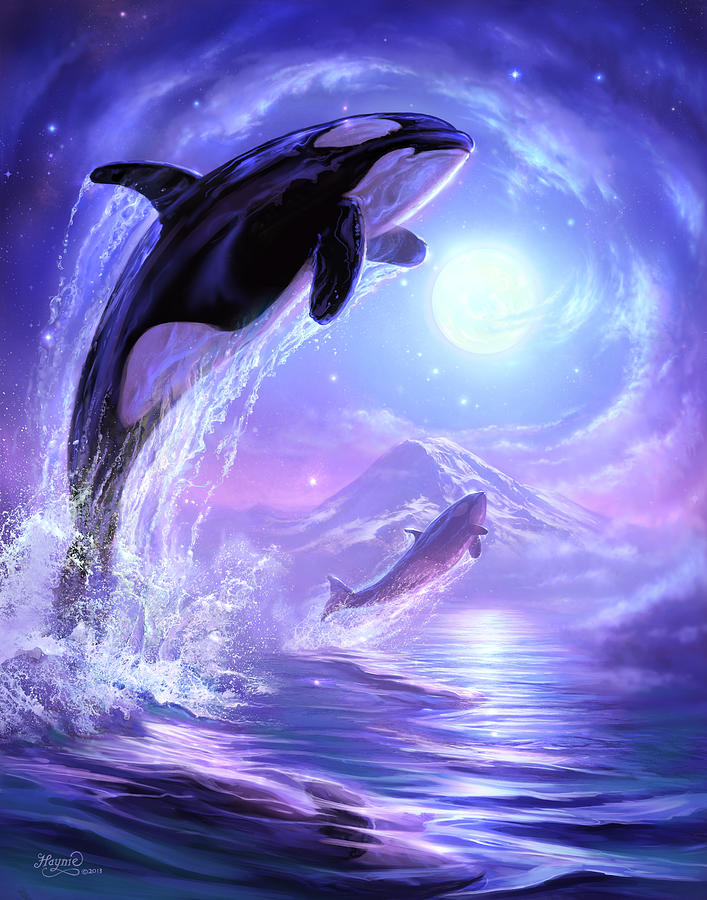 Orca Painting - Touch the Sky by Jeff Haynie
