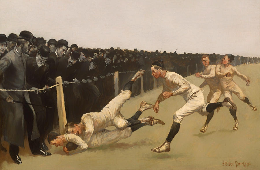 Vintage Painting - Touchdown Yale - Versus Princeton by Mountain Dreams