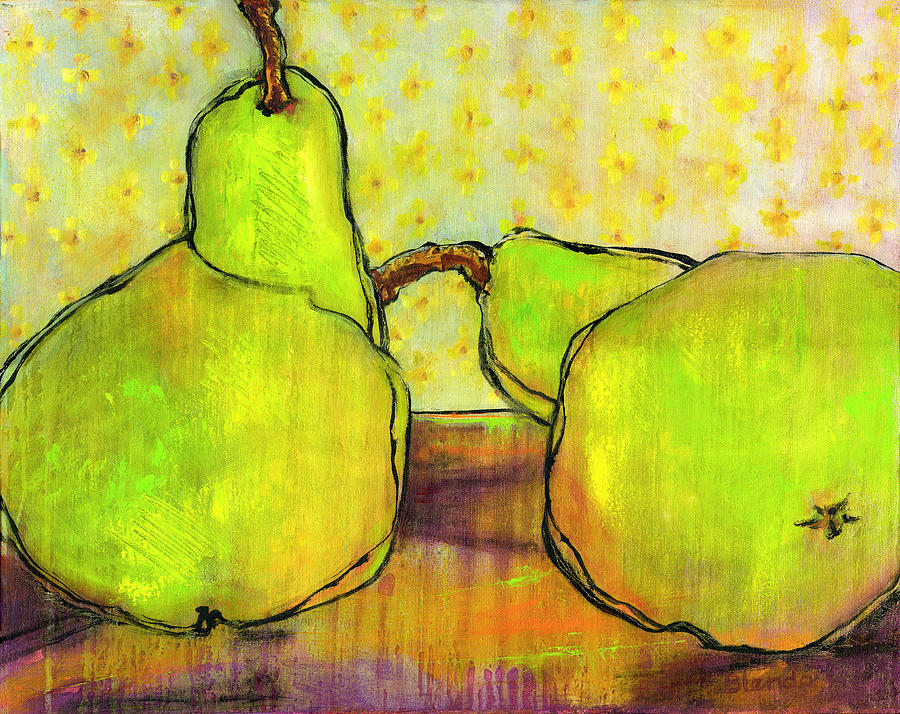 Pear Painting - In the Pear Suit of Happiness by Blenda Studio