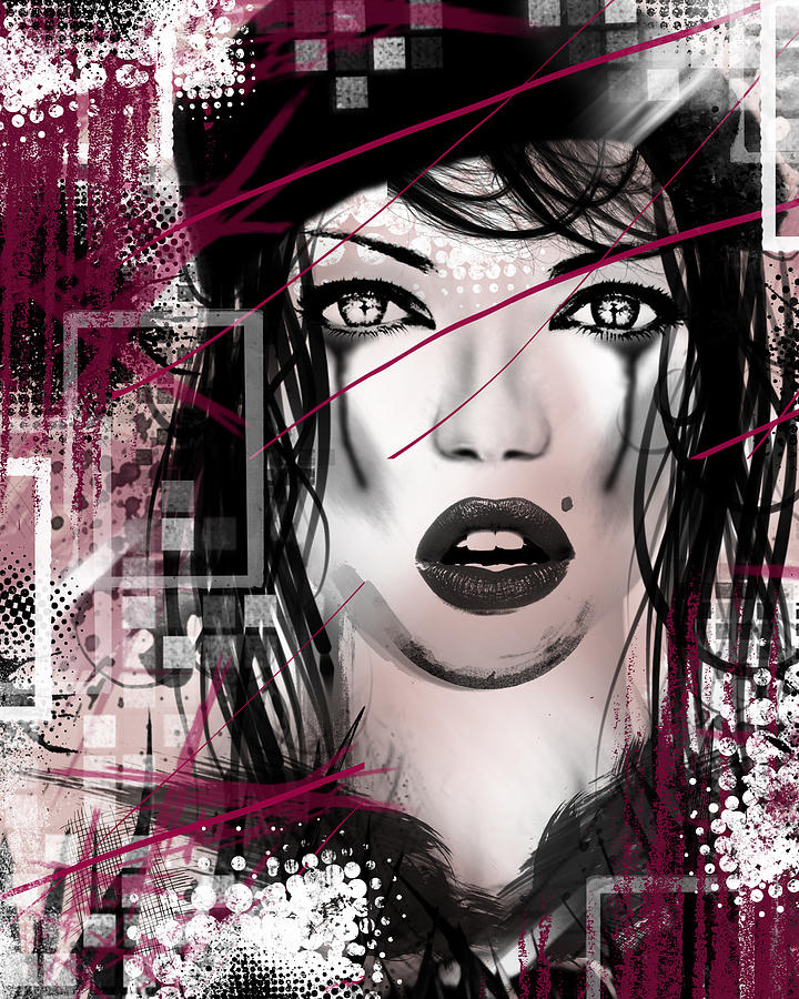 Black And White Digital Art - Tough Love Pink by Melissa Smith