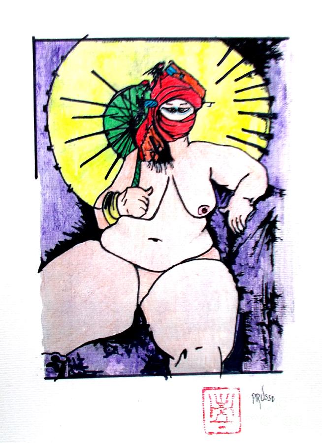 Toujours pas verser le burqa Painting by Thea Recuerdo