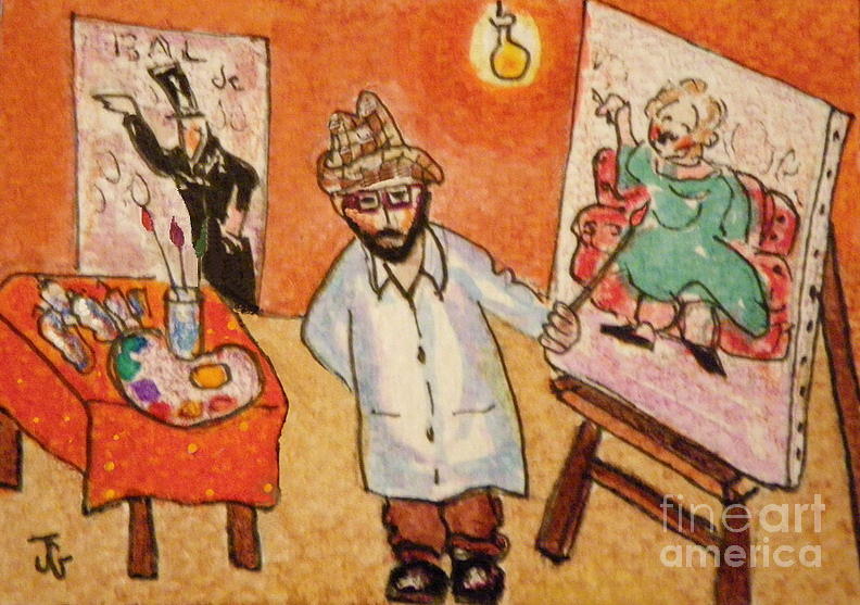 Toulouse Lautrec Painting - Toulouse at his Easel by Joyce Gebauer