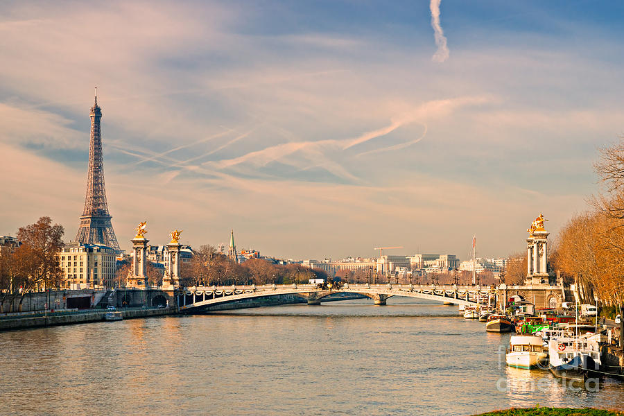 Tour Eiffel and Alexandre III bridge - Paris  Photograph by Luciano Mortula