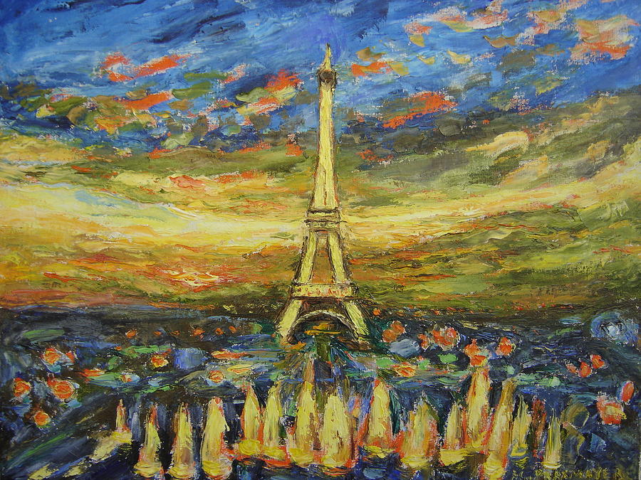 Tour Eiffel Avec La Fontaine Painting By Agnieszka Praxmayer