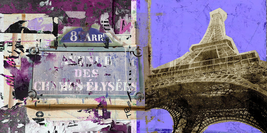Tour Eiffel Champs Elysees Digital Art by Luz Graphic Studio