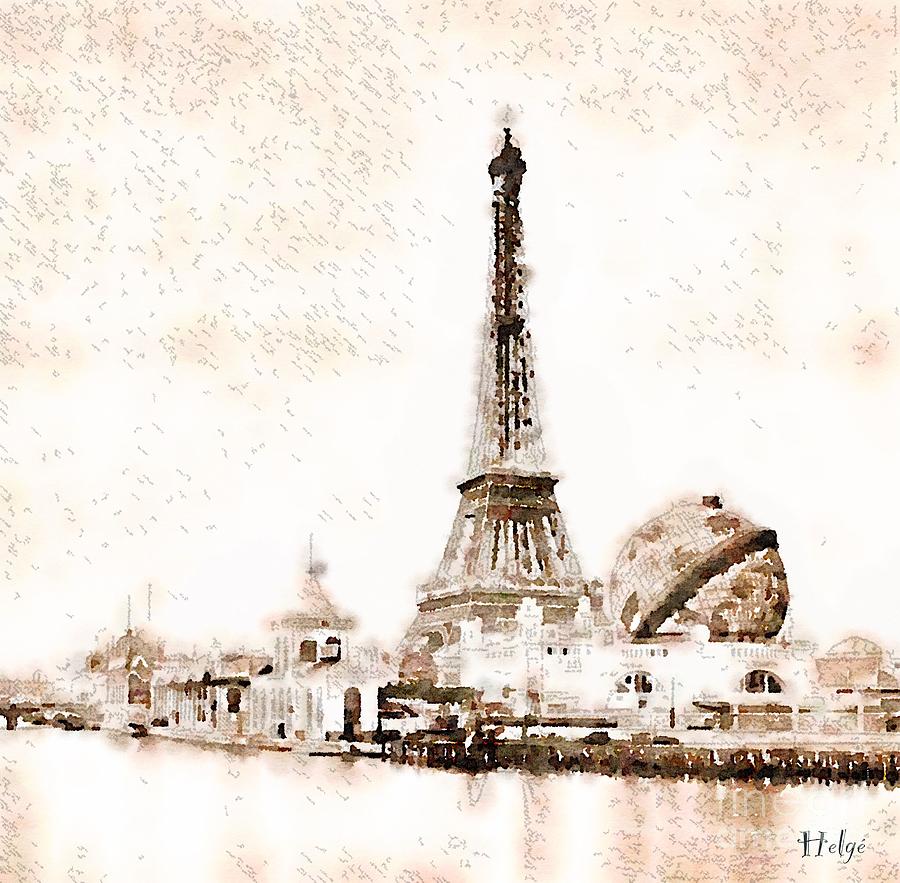 Tour Eiffel Exposition universelle 1900 Painting by HELGE Art Gallery