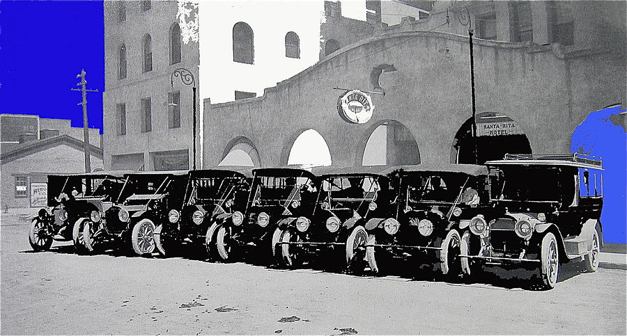 Touring cars Santa Rita Hotel 1924 Photograph by David Lee Guss