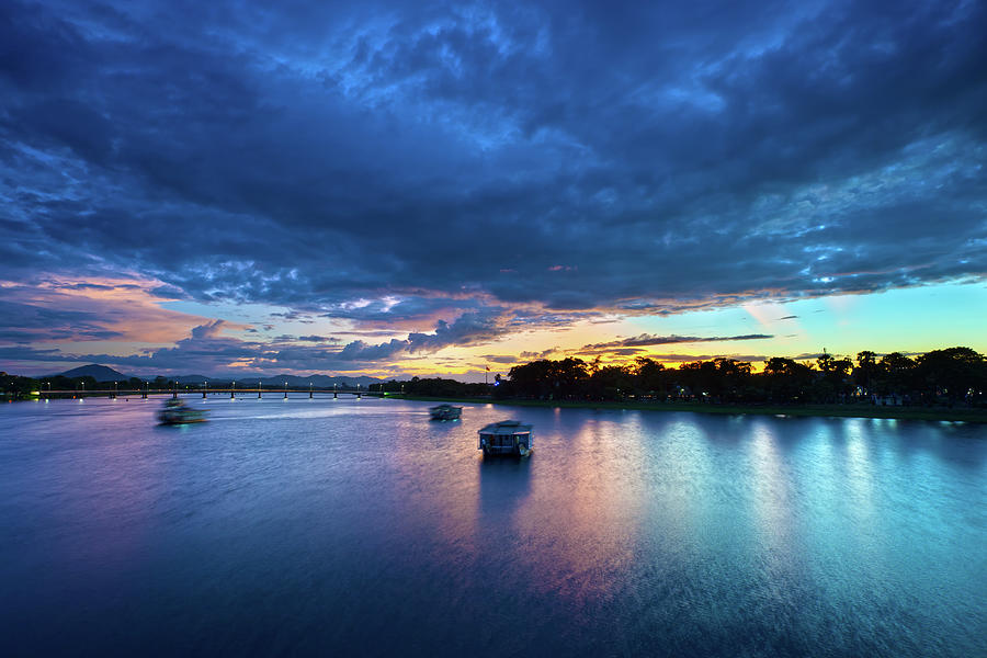 Tourist Boats On Hues Perfume River Photograph by Fototrav