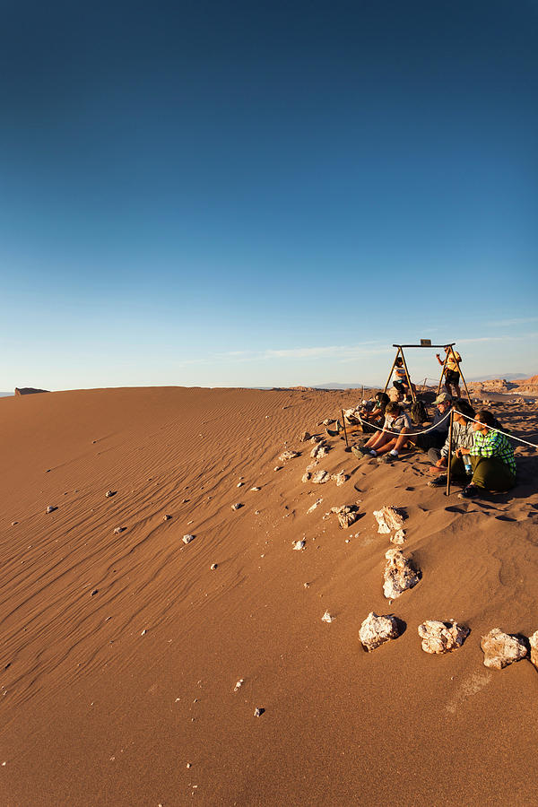 Desert Photograph - Tourist On Sand Dune, Valle De La Luna by Panoramic Images