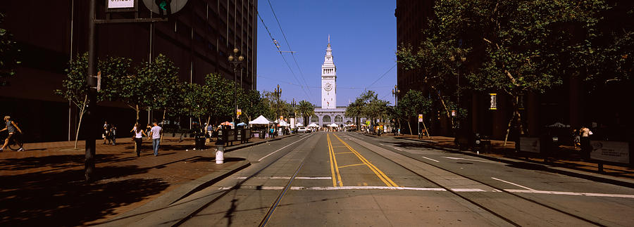 San Francisco Photograph - Tourists At A Market Place, Ferry by Panoramic Images
