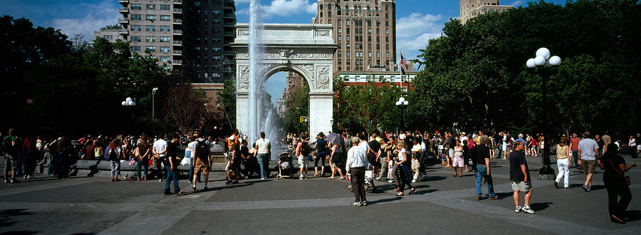 Tourists At A Park, Washington Square Photograph by Panoramic Images