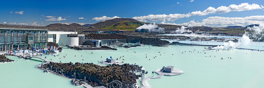 Architecture Photograph - Tourists At A Spa Lagoon, Blue Lagoon by Panoramic Images