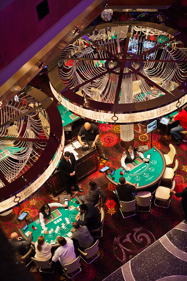 Las Vegas Photograph - Tourists At Blackjack Tables In Casino by Panoramic Images