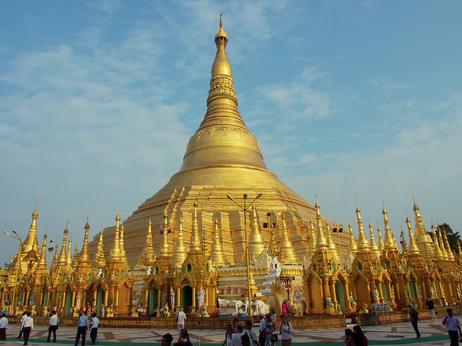 Tourists At Shwedagon Pagoda, Yangon Photograph by Panoramic Images