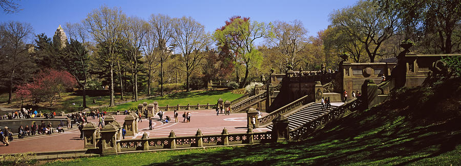 Architecture Photograph - Tourists Enjoying At Bethesda Terrace by Panoramic Images