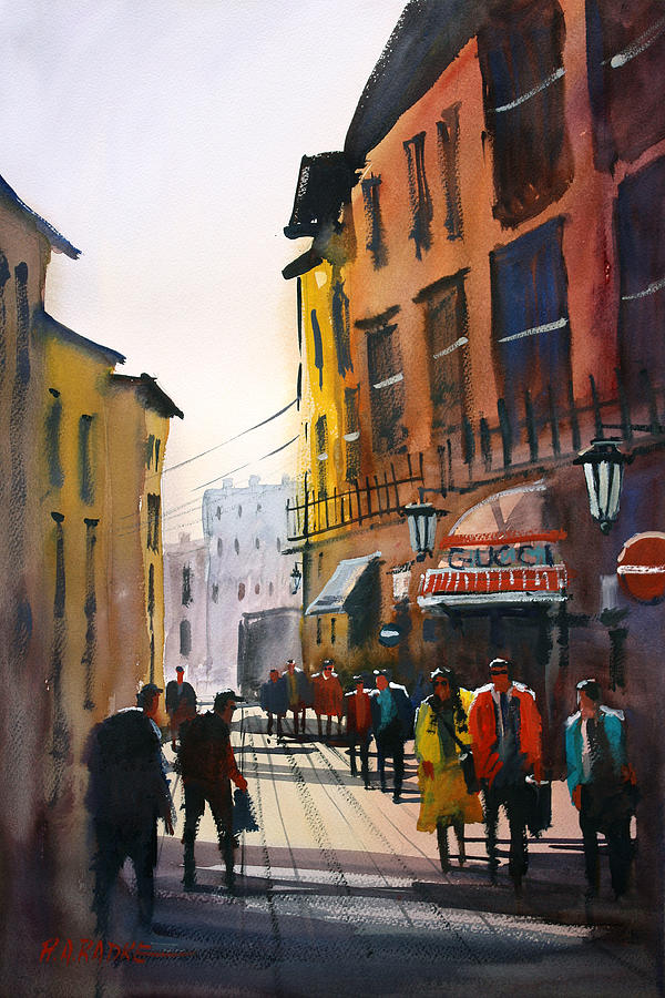 Tourists In Italy Painting