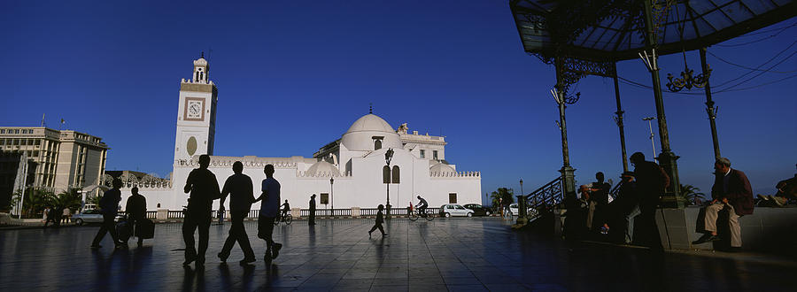 Transportation Photograph - Tourists Walking In Front Of A Mosque by Panoramic Images