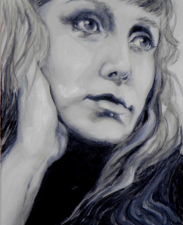 Tove in thought Painting by Ida Eriksen